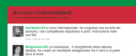 Anche Mazzini e Garibaldi su Twitter!