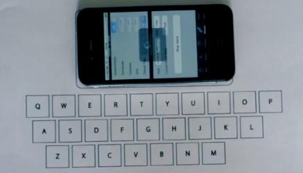 Uno studente ha fatto diventare un foglio di carta una tastiera virtuale sfruttando l'accelerometro di un iPhone. Si tratta della Vibrative Virtual Keyboard di Florian Kraeutli dell’Università Goldsmiths di Londra