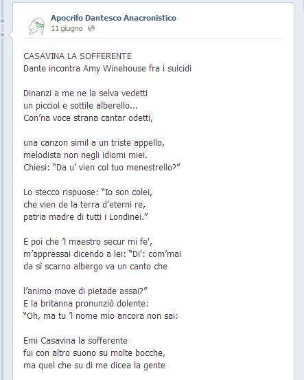 strofa apocrifo dante anacronistico