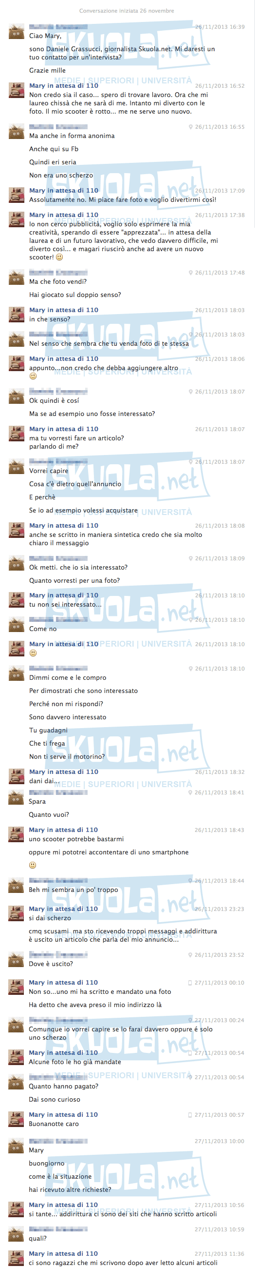 Mary è chiara: vendo foto che mi ritraggono in cambio di uno scooter o di uno smartphone