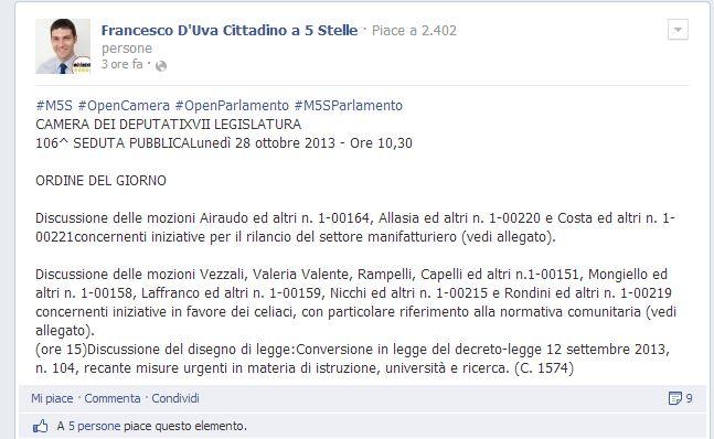 post Francesco D'uva che spiega il lavori della Commissione di oggi