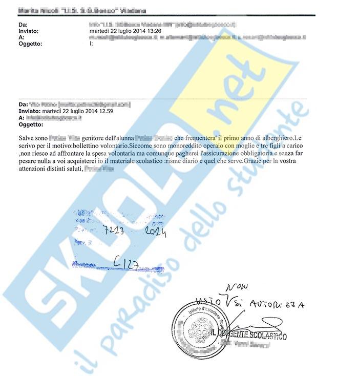 contributi scolastici tasse scolastiche estive lettera denuncia