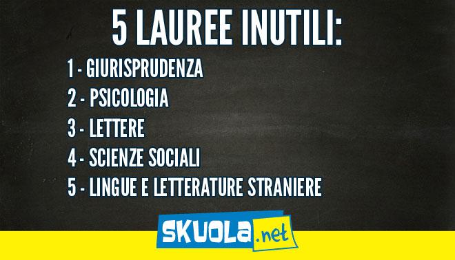 facoltà inutili, la classifica di Almalaurea