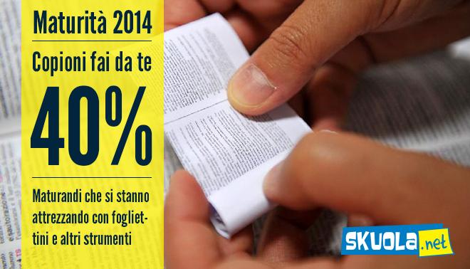 maturità 2014: il 40% degli studenti si sta attrezzando con fogliettini per copiare