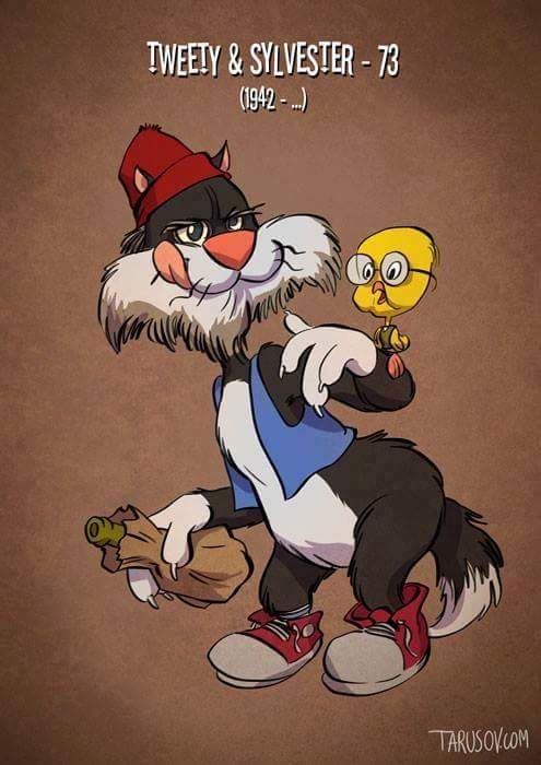 Se i personaggi dei cartoni animati invecchiassero sarebbero così! articolo