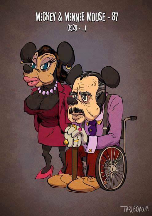 Se i personaggi dei cartoni animati invecchiassero sarebbero così! articolo