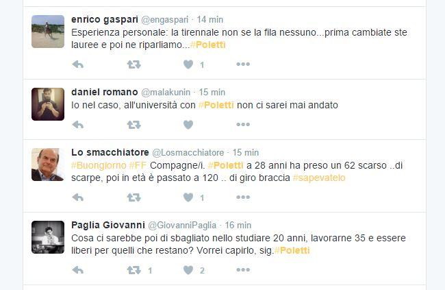 Le reazioni contro Poletti: i 20 tweet più "interessanti" articolo