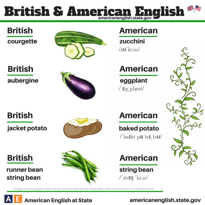 Le principali differenze tra l'inglese britannico e l'inglese americano in 20 FOTO articolo