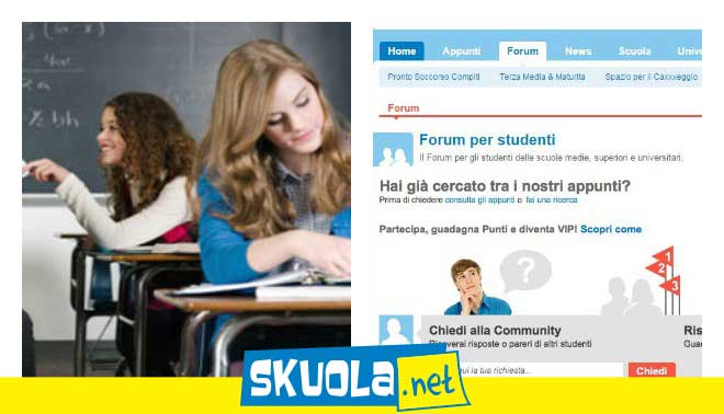 foto di un compagno di banco e del forum di skuola.net