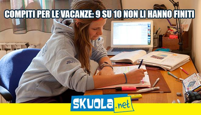 Compiti per le vacanze: 9 su 10 non li hanno finiti