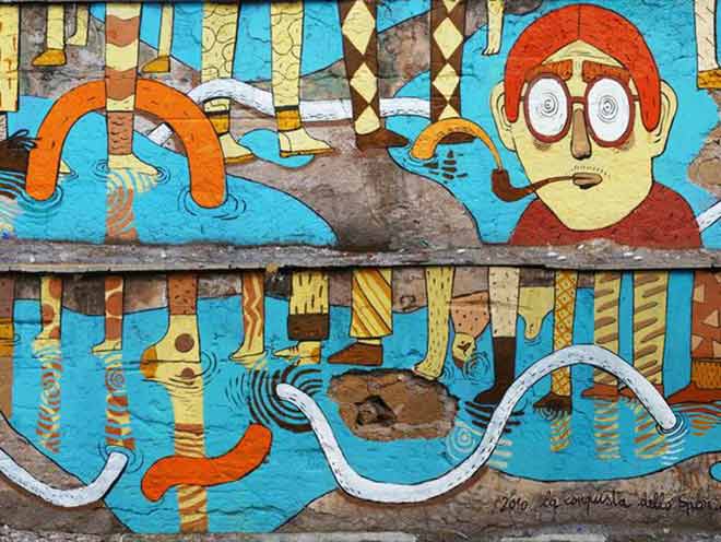 foto di street art conquista spazio