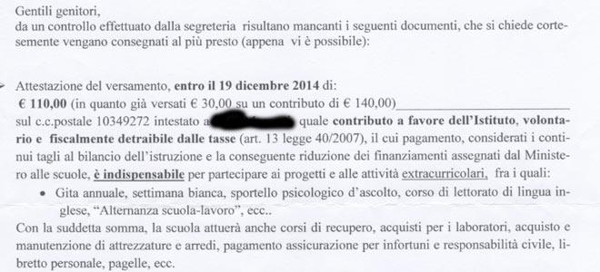 foto di contributo scolastico volontario alternanza scuola lavoro