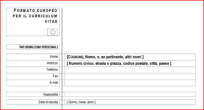 foto di no al curriculum vitae europeo