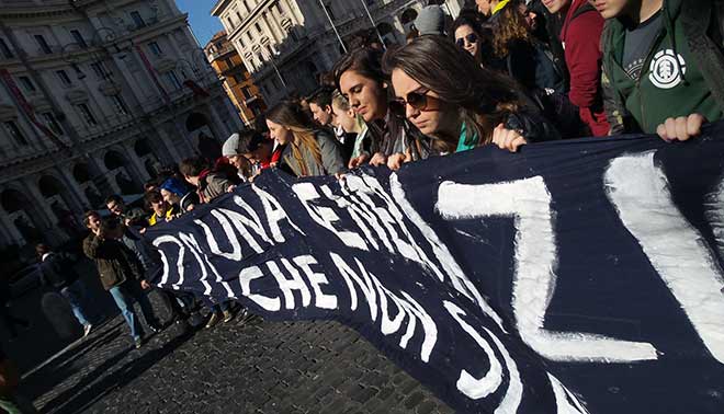 foto di studenti contro la buona scuola, la diretta della manifestazione