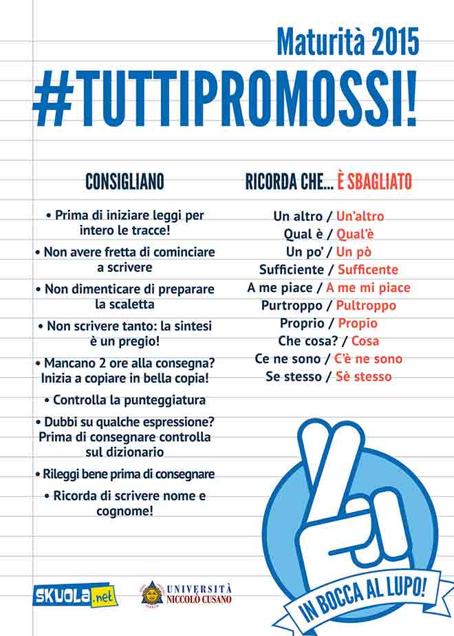 Maturità sgrammaticata: gli errori da non fare
