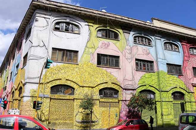 foto di street art facce