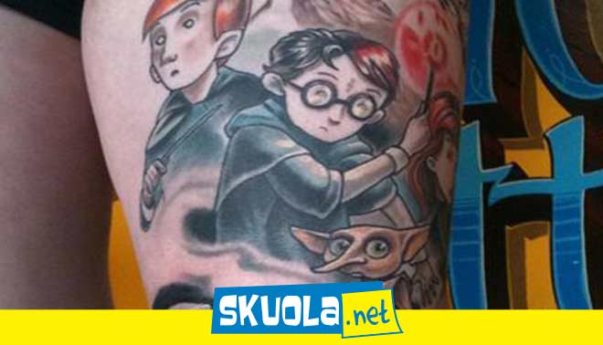 Harry Potter il tatuaggio con il Boccino D'Oro che vola davvero