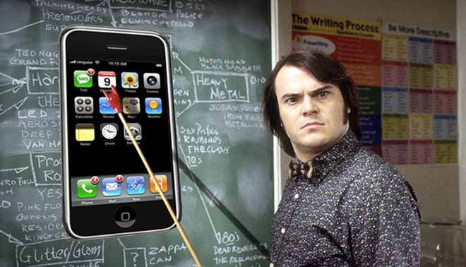 foto di Jack Black con Iphone