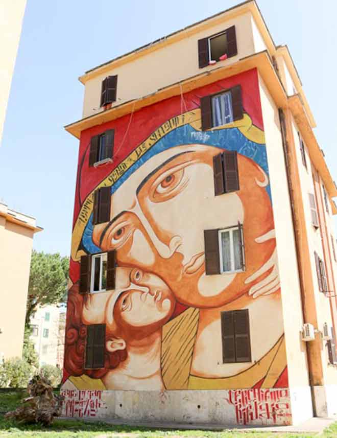 foto di street art Maria di Shangai