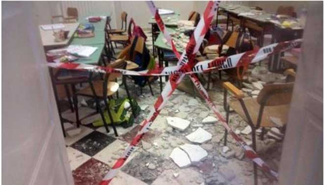 Scuole a pezzi: soffitto pericolante per 1 su 3