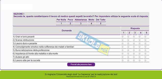 test con domande