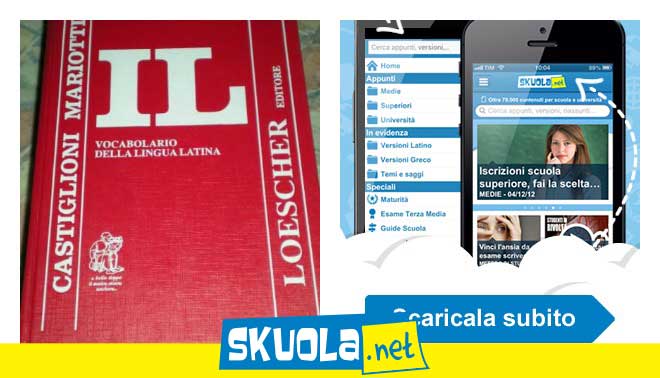 foto di vocabolario di latino e app di skuola.net