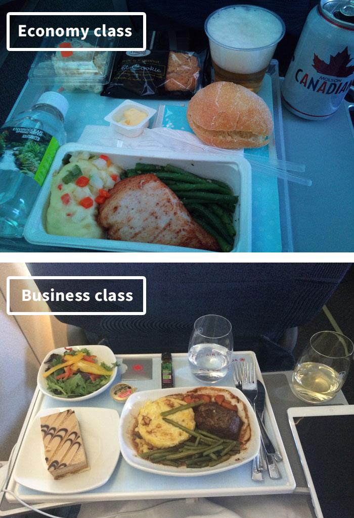 Cibo in aereo: Prima Classe vs Economy articolo