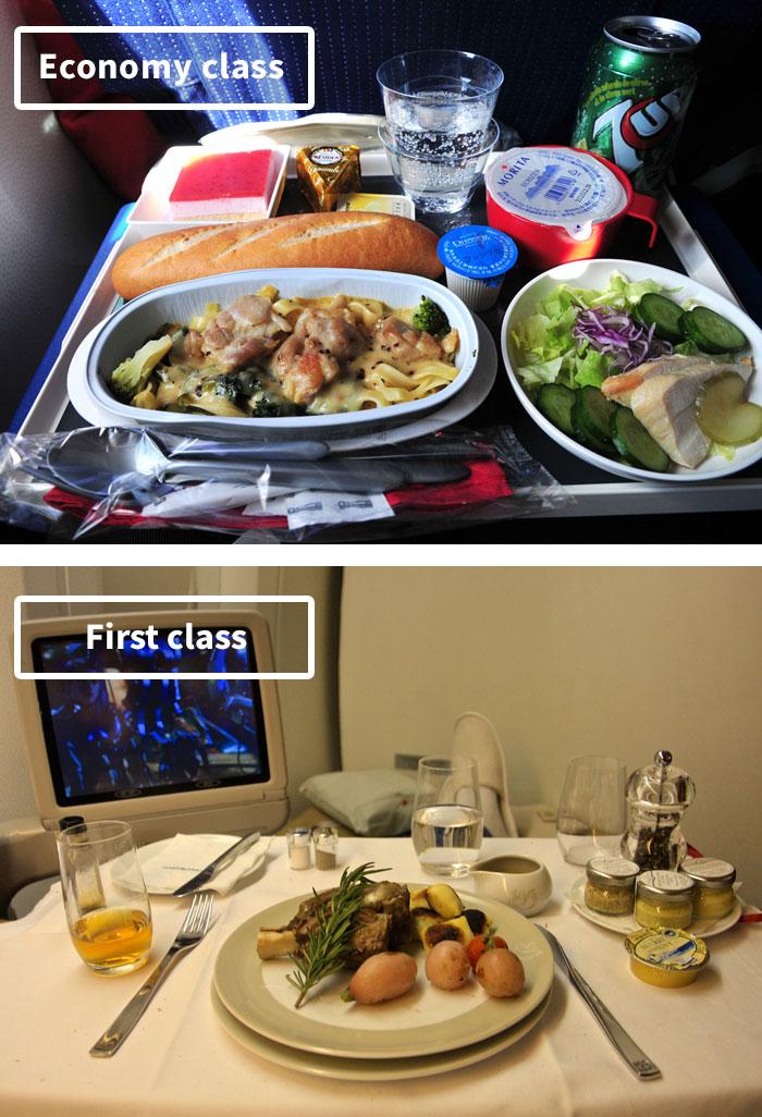 Cibo in aereo: Prima Classe vs Economy articolo