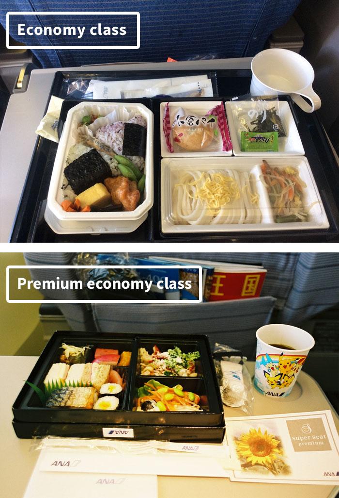 Cibo in aereo: Prima Classe vs Economy articolo