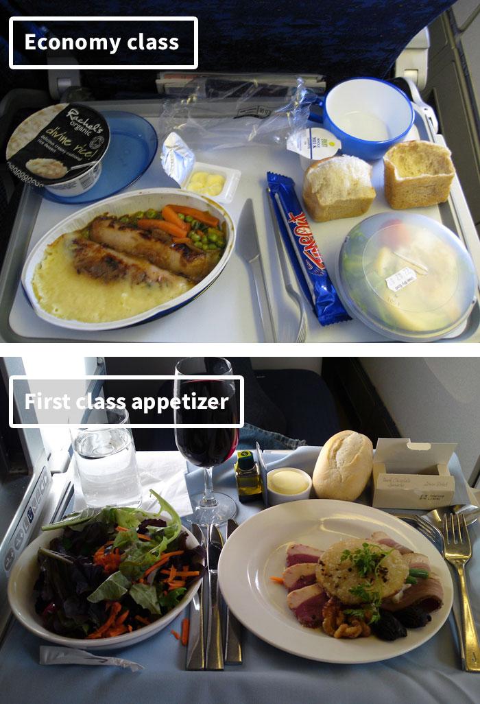 Cibo in aereo: Prima Classe vs Economy articolo