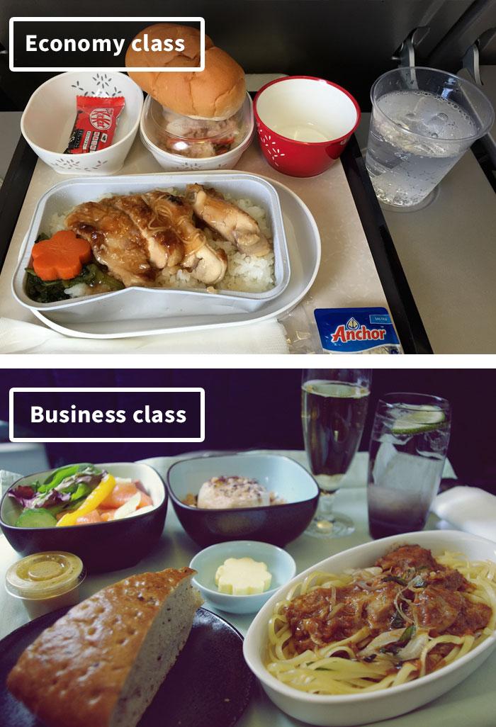 Cibo in aereo: Prima Classe vs Economy articolo