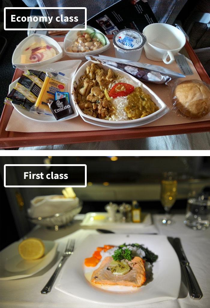 Cibo in aereo: Prima Classe vs Economy articolo