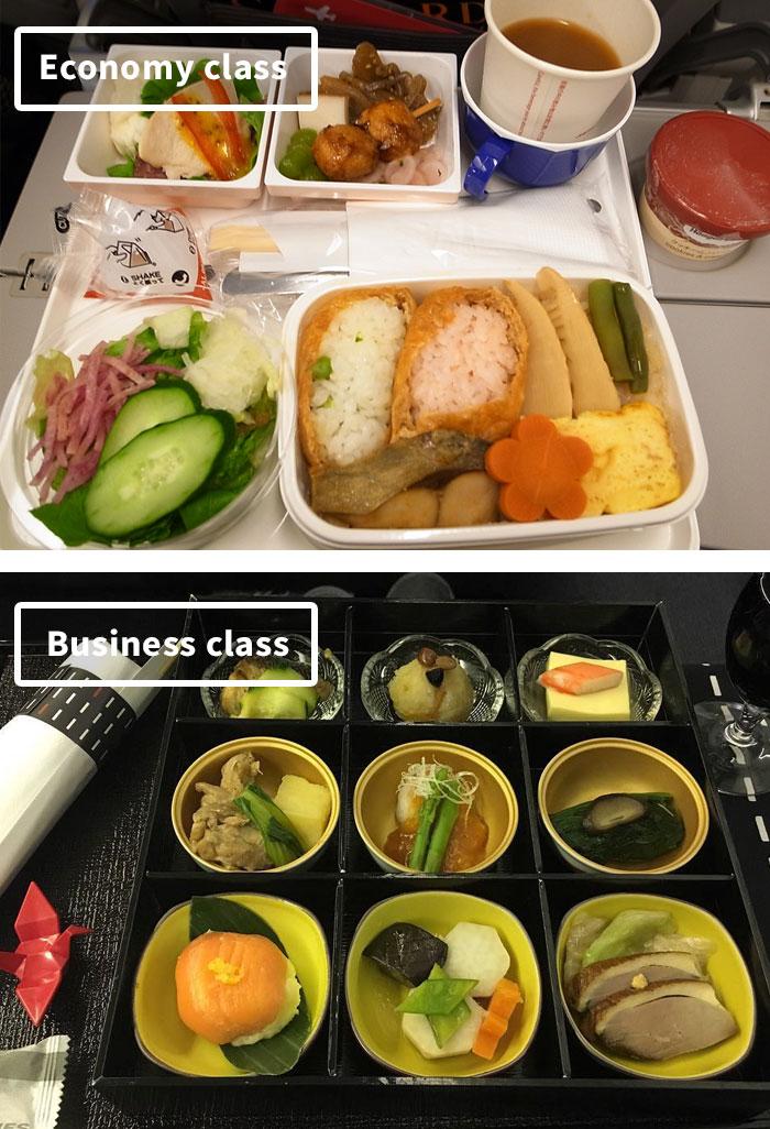 Cibo in aereo: Prima Classe vs Economy articolo