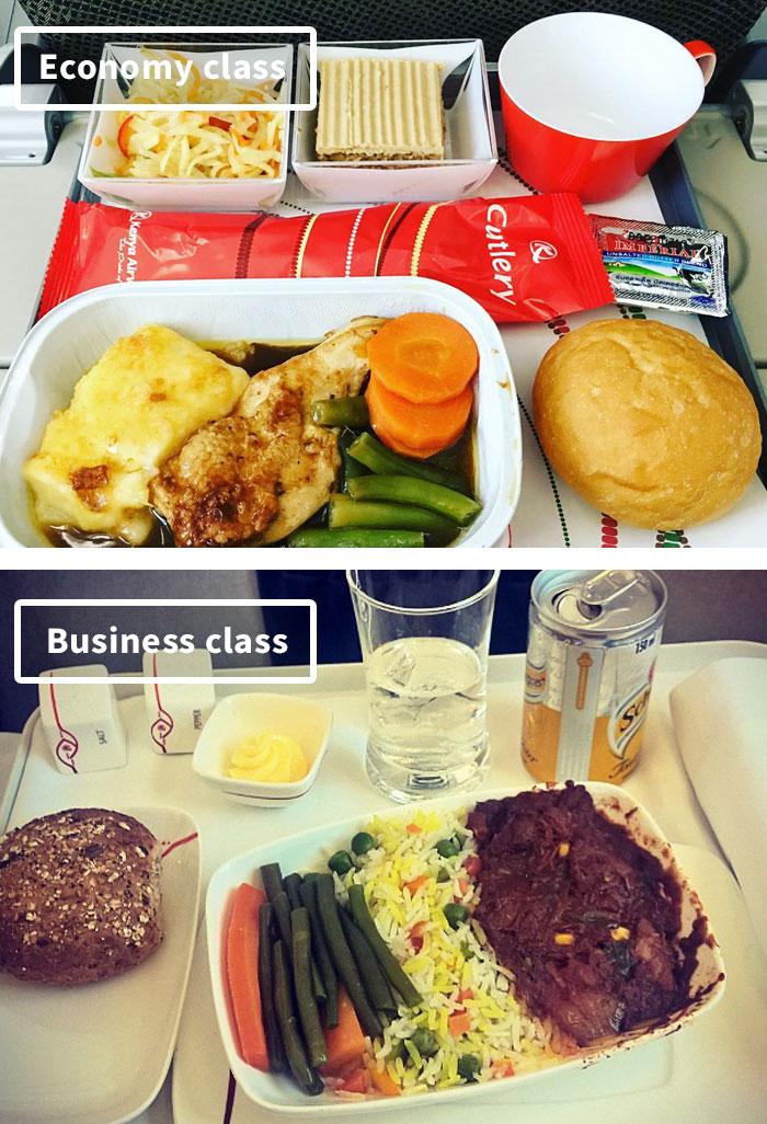 Cibo in aereo: Prima Classe vs Economy articolo