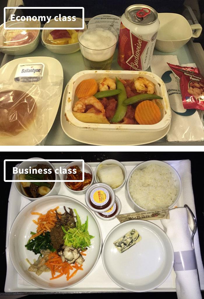 Cibo in aereo: Prima Classe vs Economy articolo