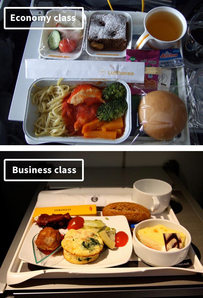 Cibo in aereo: Prima Classe vs Economy articolo