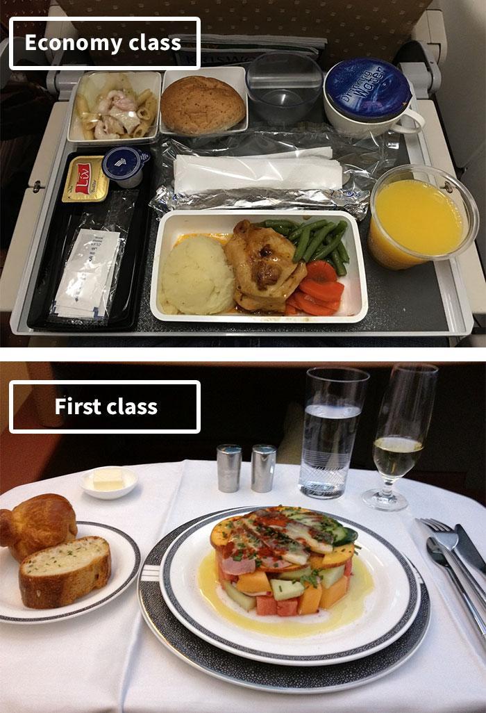 Cibo in aereo: Prima Classe vs Economy articolo
