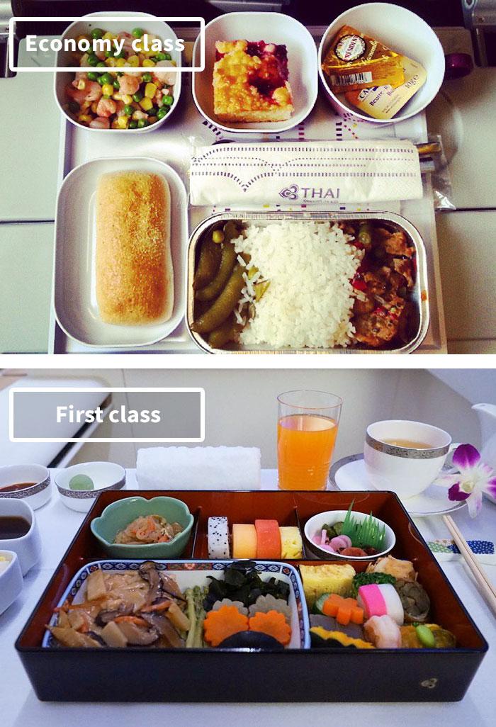 Cibo in aereo: Prima Classe vs Economy articolo