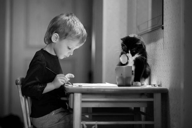 20 foto che provano come i bambini abbiano bisogno di un gatto! articolo