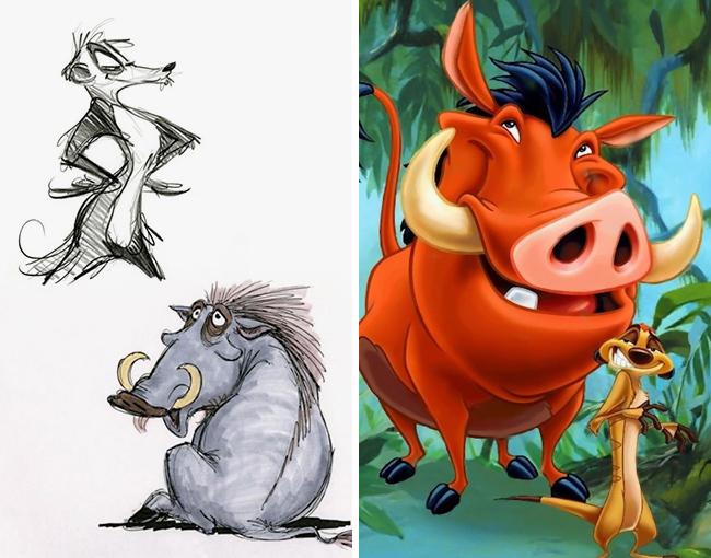 Svelati i disegni originali che hanno ispirato i personaggi Disney! articolo