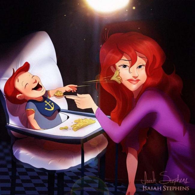 Come sarebbero le Principesse Disney se diventassero mamme? articolo