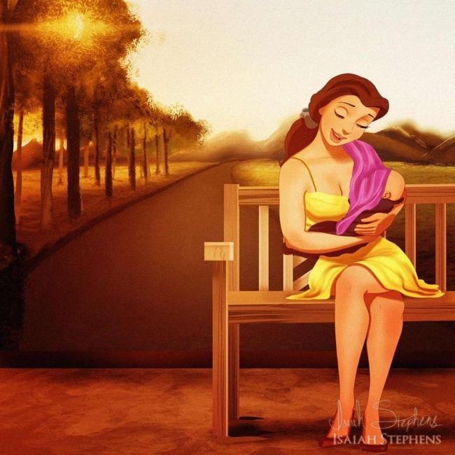 Come sarebbero le Principesse Disney se diventassero mamme? articolo