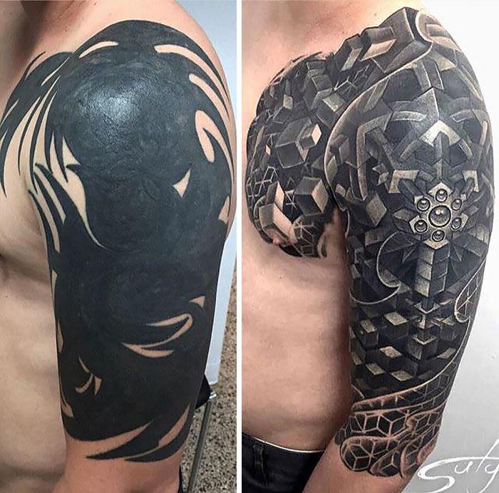 Tatuaggi vecchi e modificati in maniera creativa! articolo