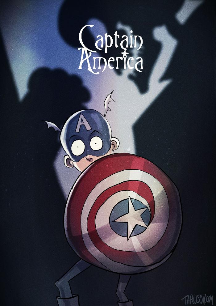 Come sarebbero i Supereroi se fossero stati disegnati da Tim Burton articolo