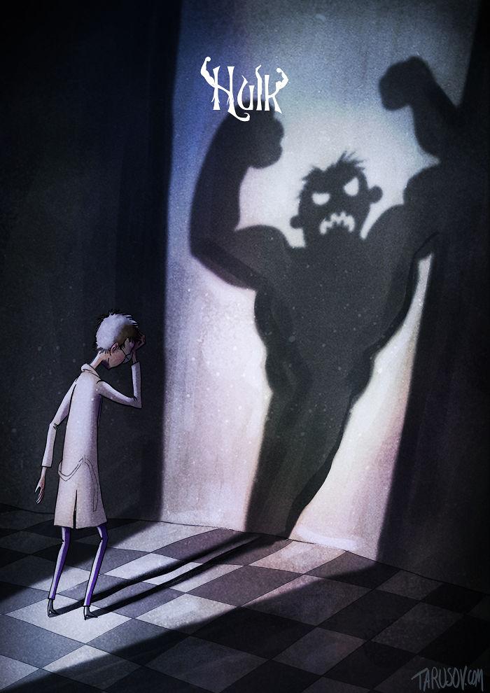 Come sarebbero i Supereroi se fossero stati disegnati da Tim Burton articolo
