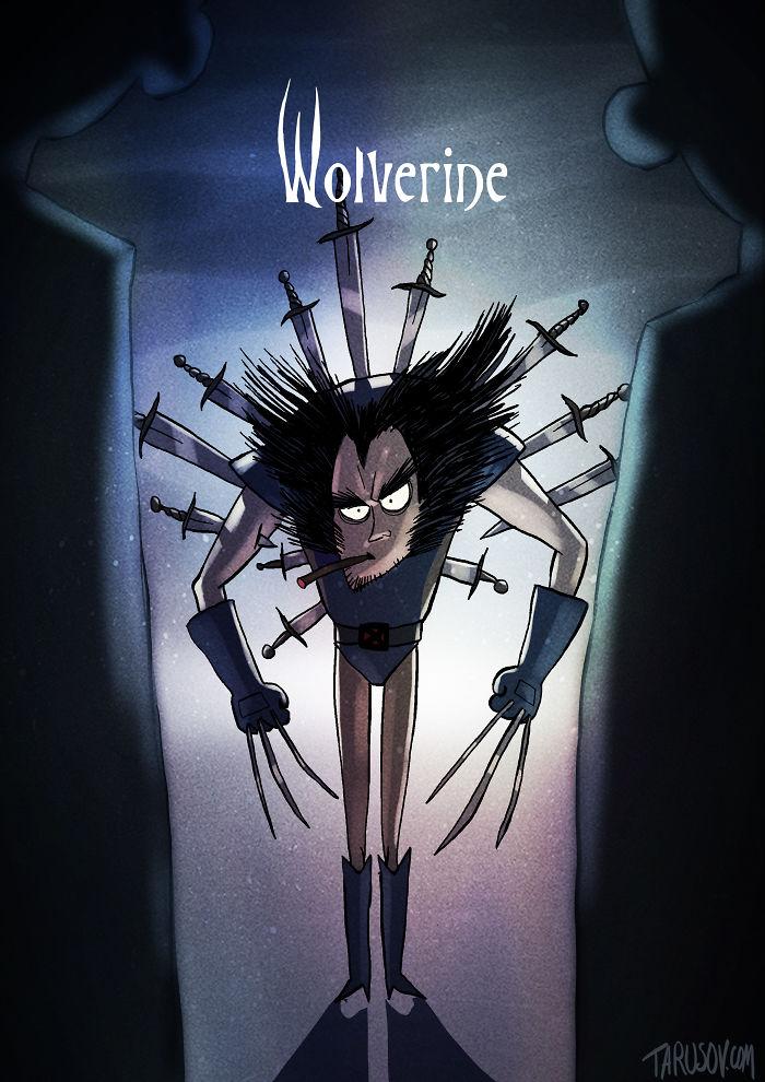 Come sarebbero i Supereroi se fossero stati disegnati da Tim Burton articolo