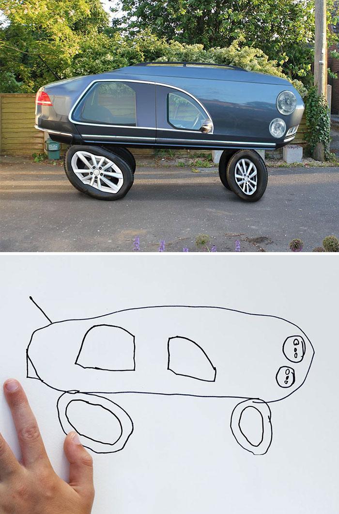 Un papà trasforma in realtà i disegni del proprio figlio di 6 anni! articolo