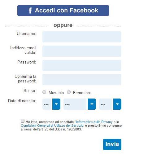 schermata accedi
