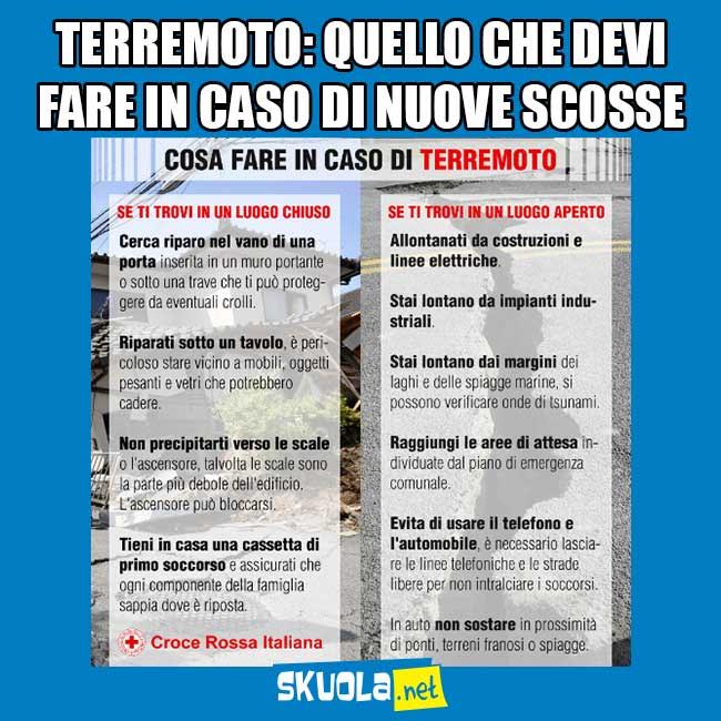  Cosa fare in caso di terremoto