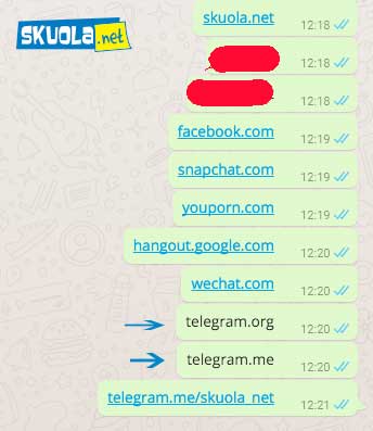 WhatsApp: Youporn va bene, Telegram 